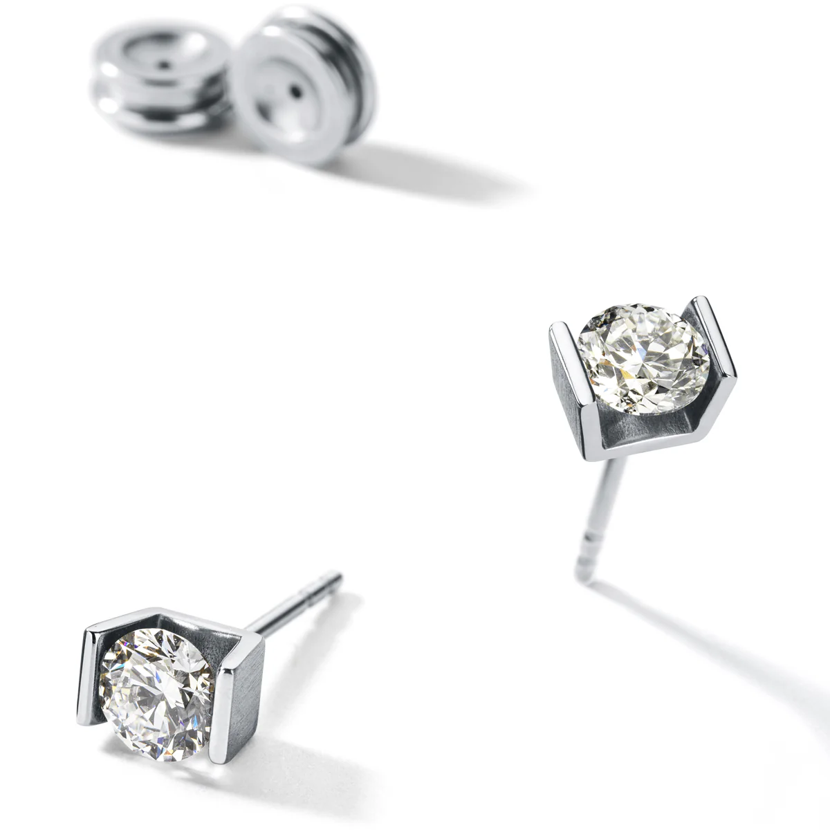 Ohrschmuck Edel- oder Damaststahl, Creolen und Ohrstecker